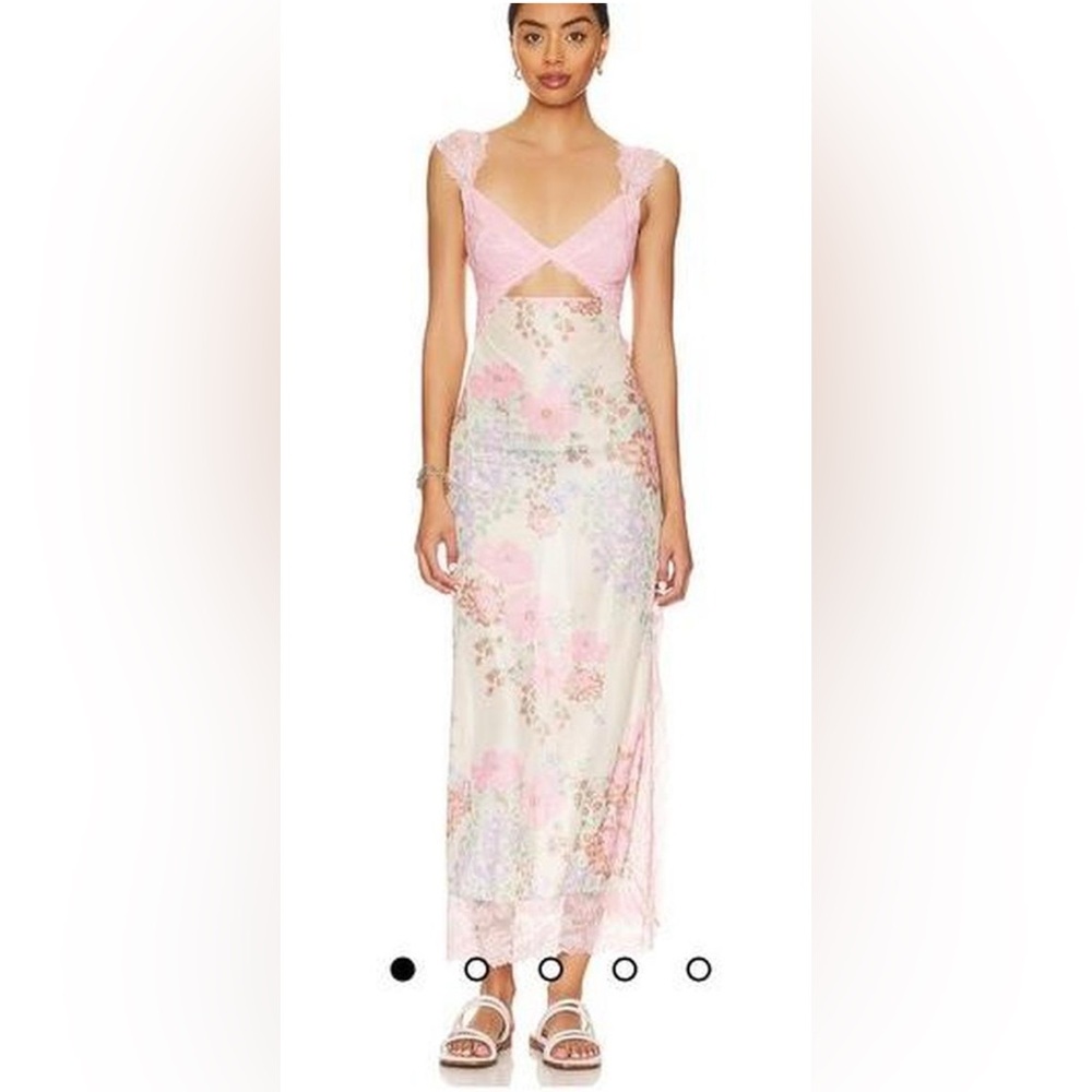 Free People Pink Floral Lace Slip Dress - Picture 3 of 14